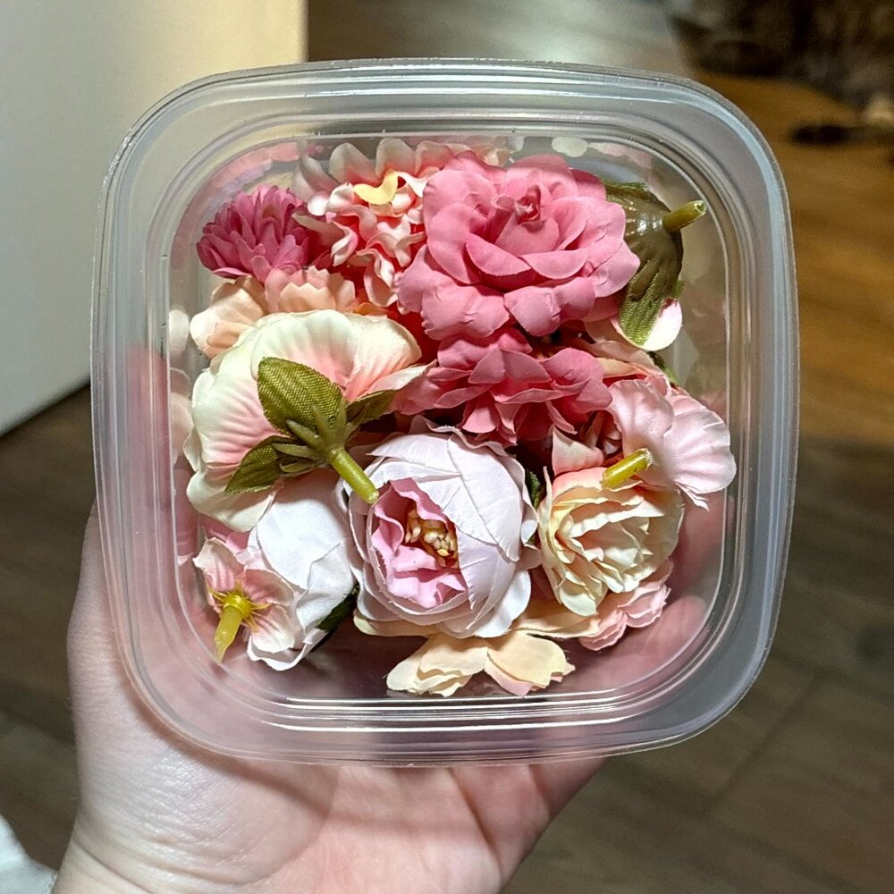 Fake pink flowers